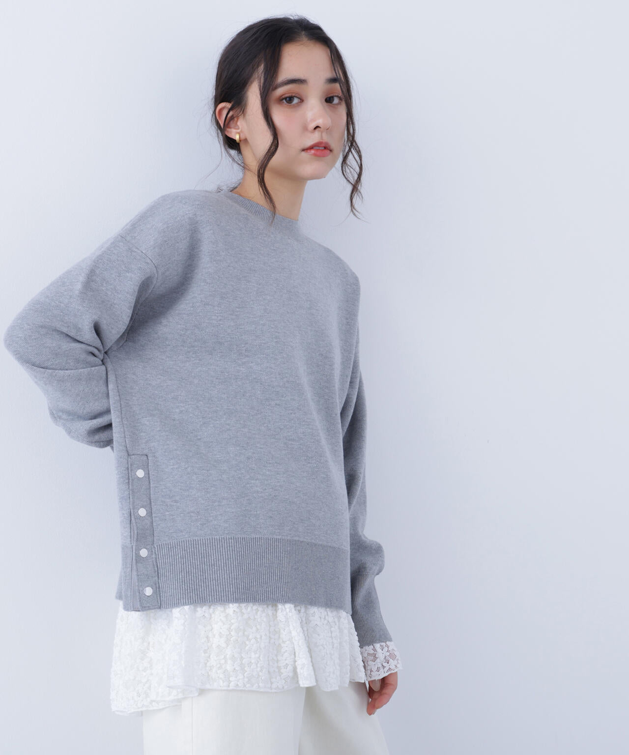 サイドスリットボクシーニット