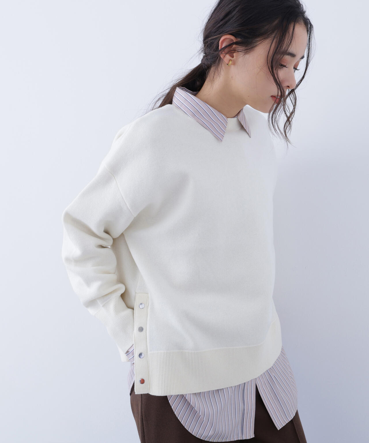 サイドスリットボクシーニット