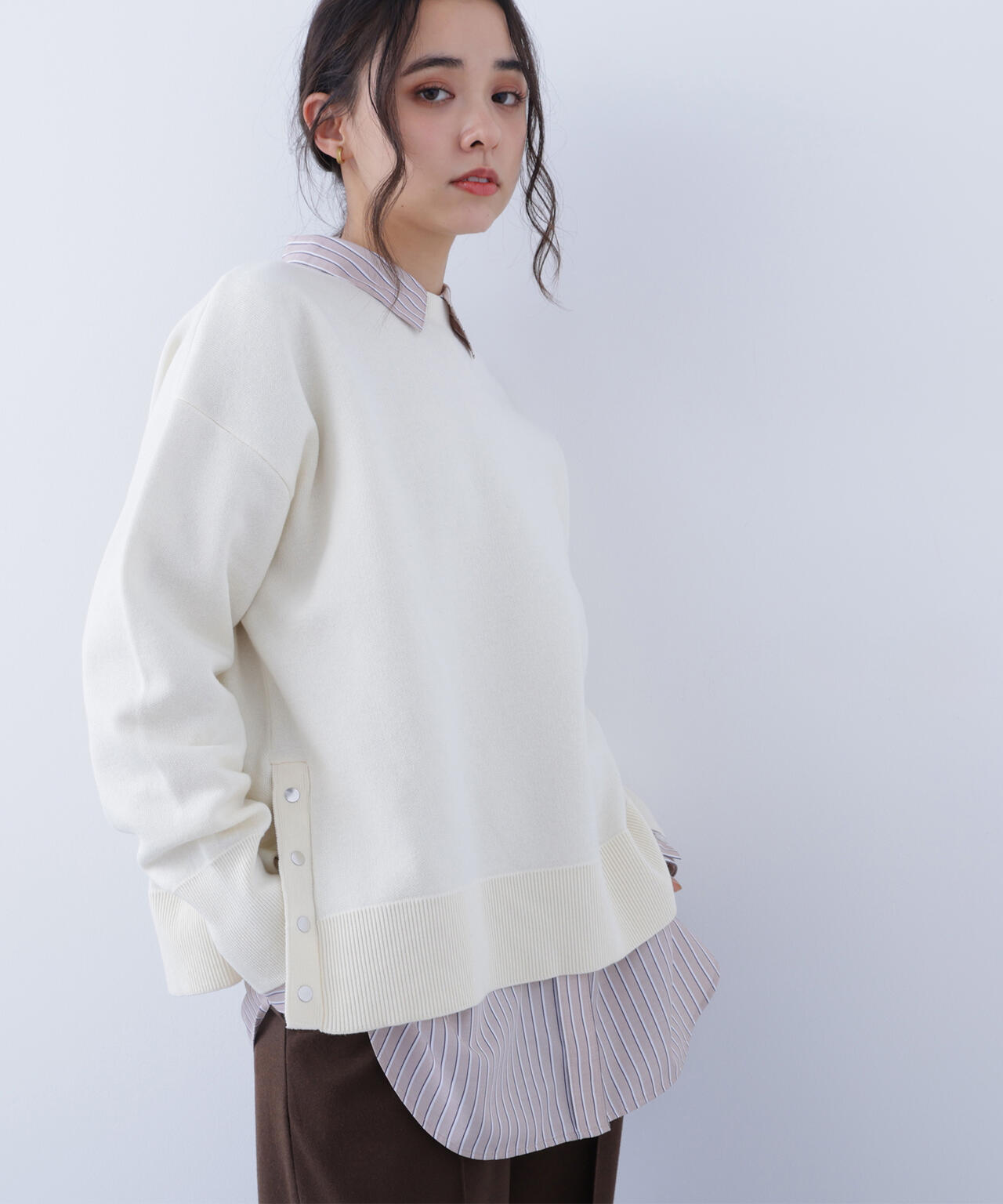 サイドスリットボクシーニット