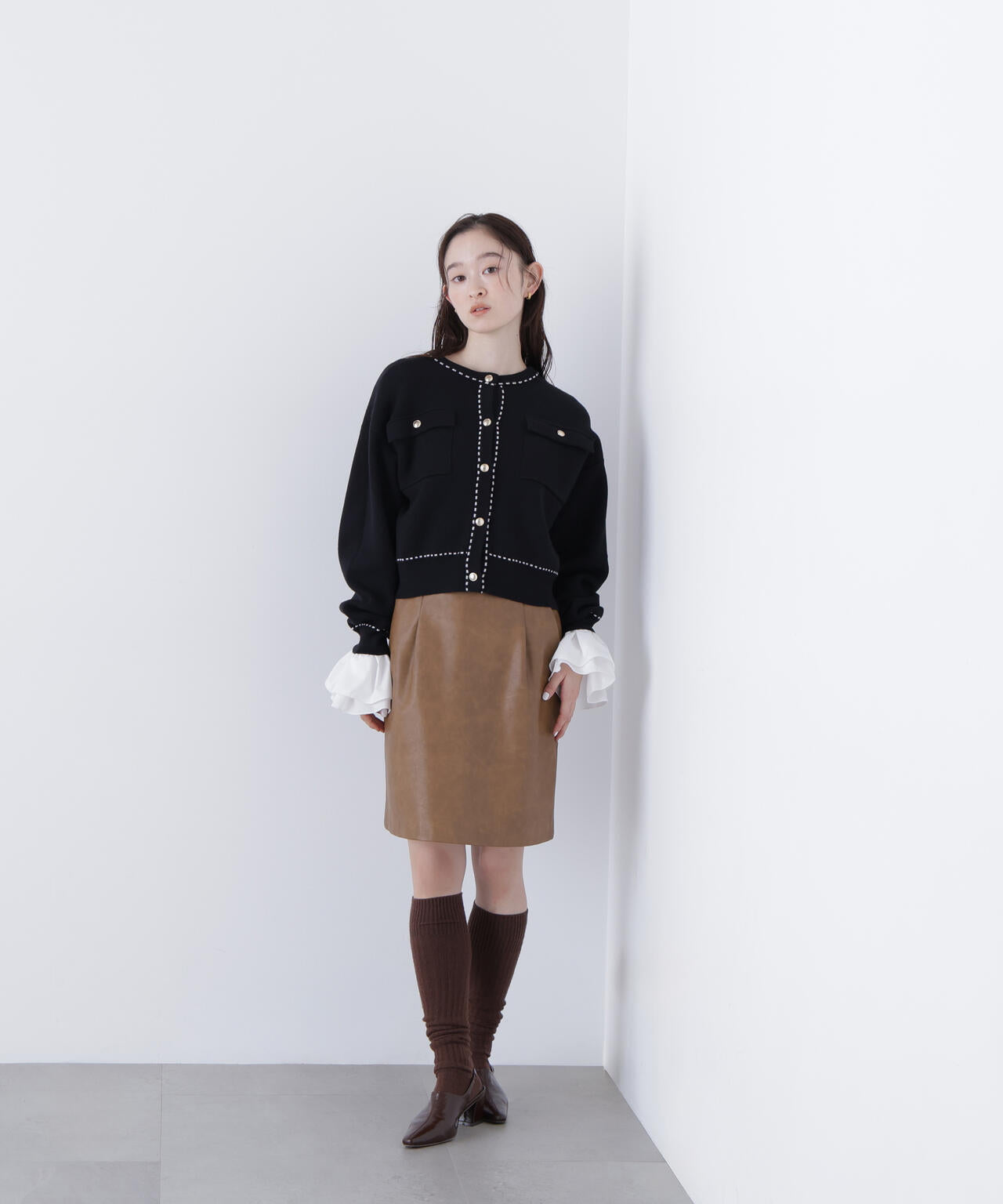 ステッチニットジャケット