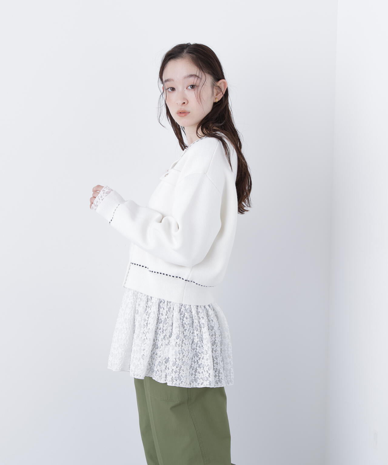 ステッチニットジャケット