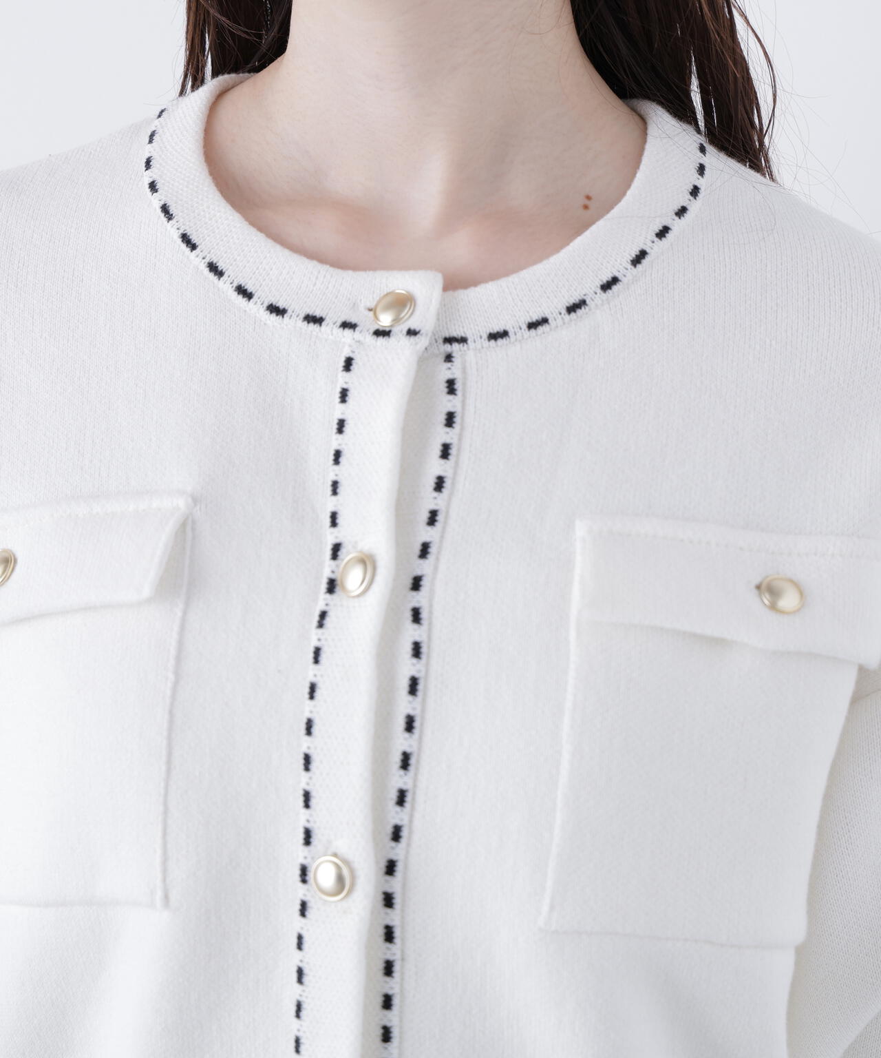 ステッチニットジャケット