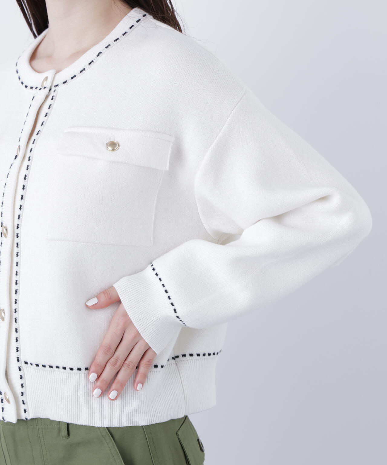 ステッチニットジャケット