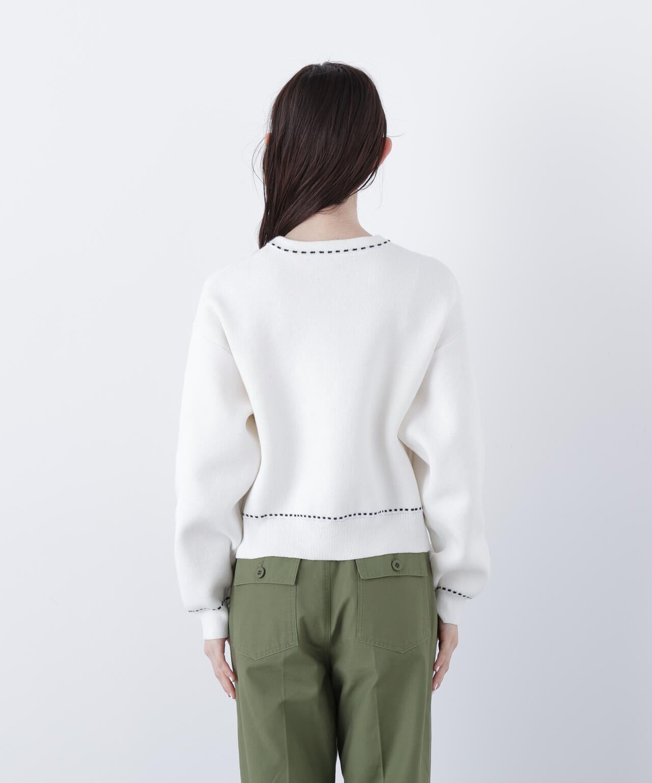 【銀座インズ・mix.tokyo 限定カラー:ネイビー】ステッチニットジャケット