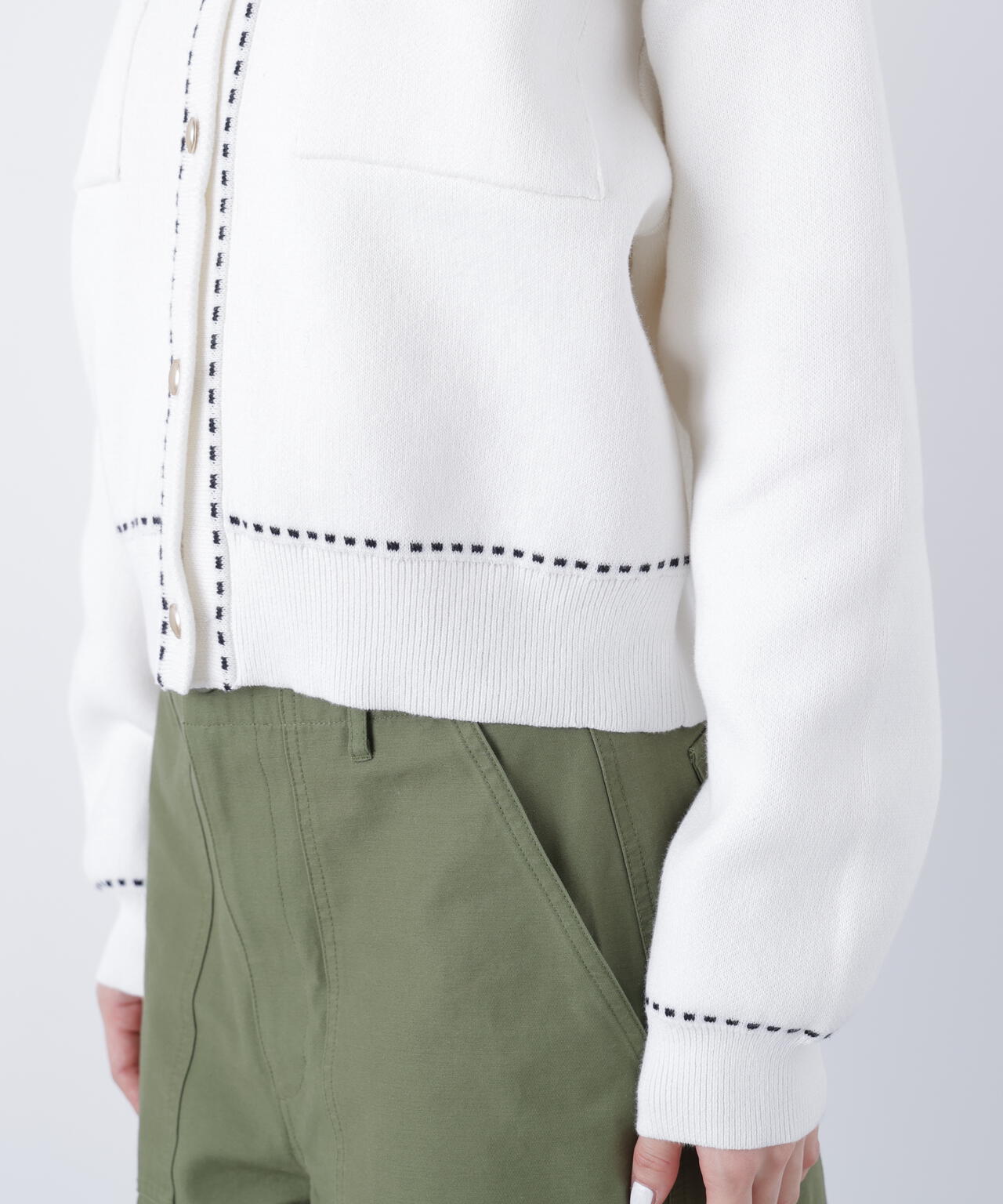 【銀座インズ・mix.tokyo 限定カラー:ネイビー】ステッチニットジャケット