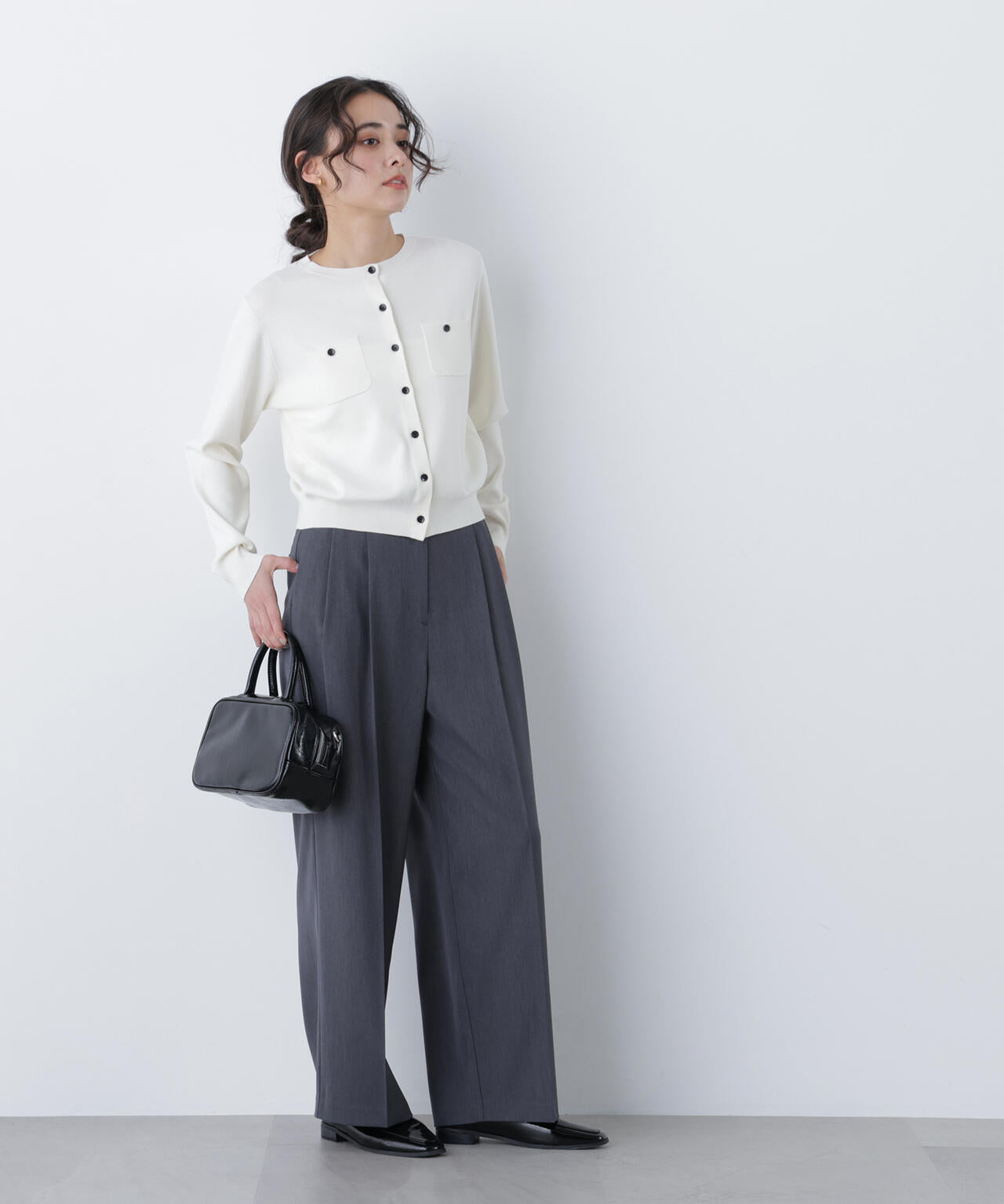 <CLASSY.掲載>ベーシックポケットカーディガン