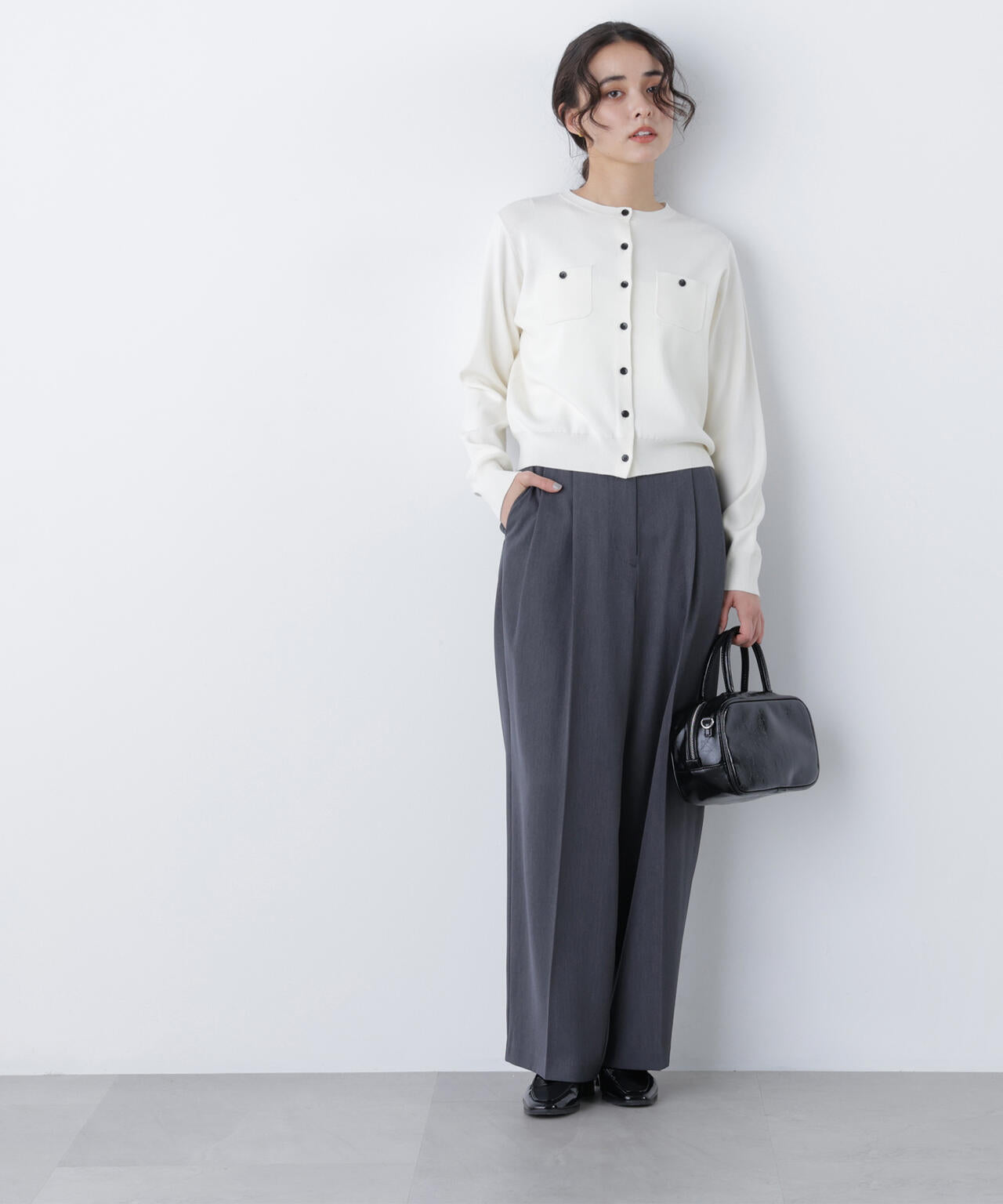 <CLASSY.掲載>ベーシックポケットカーディガン
