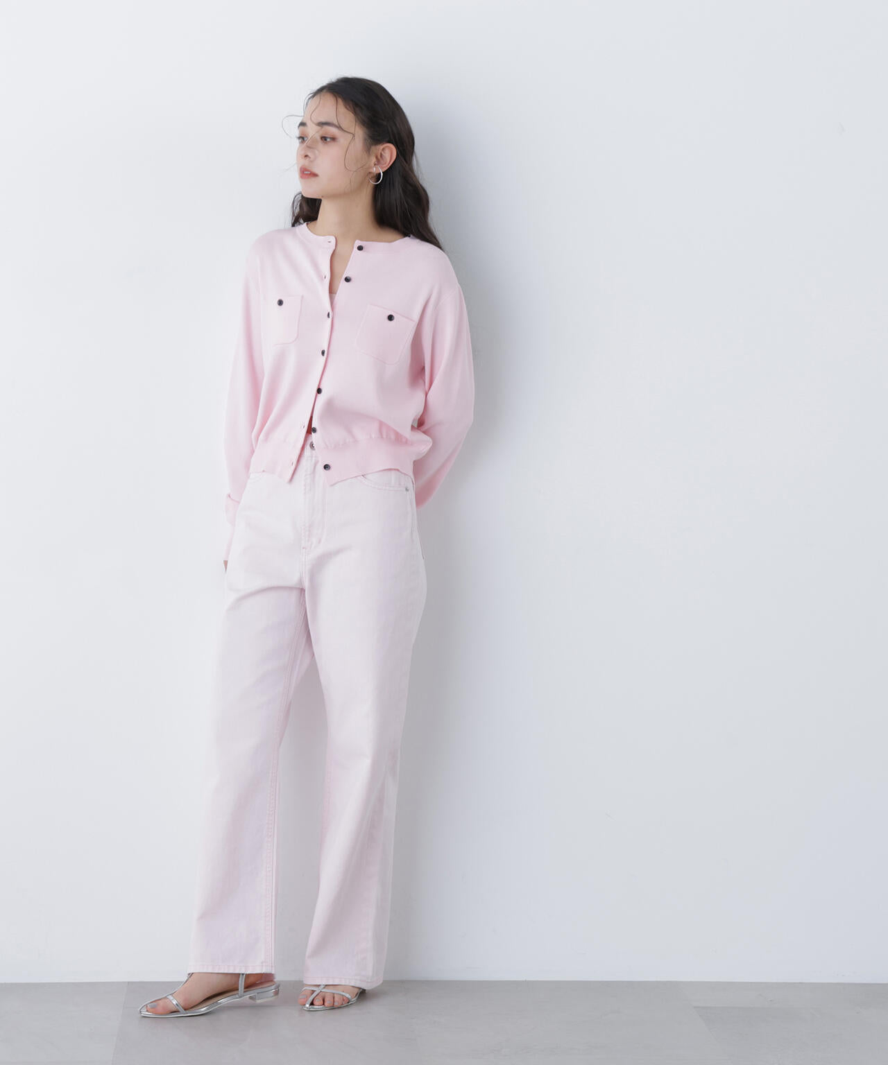 【銀座インズ・mix.tokyo 限定カラー:レッド】ベーシックポケットカーディガン