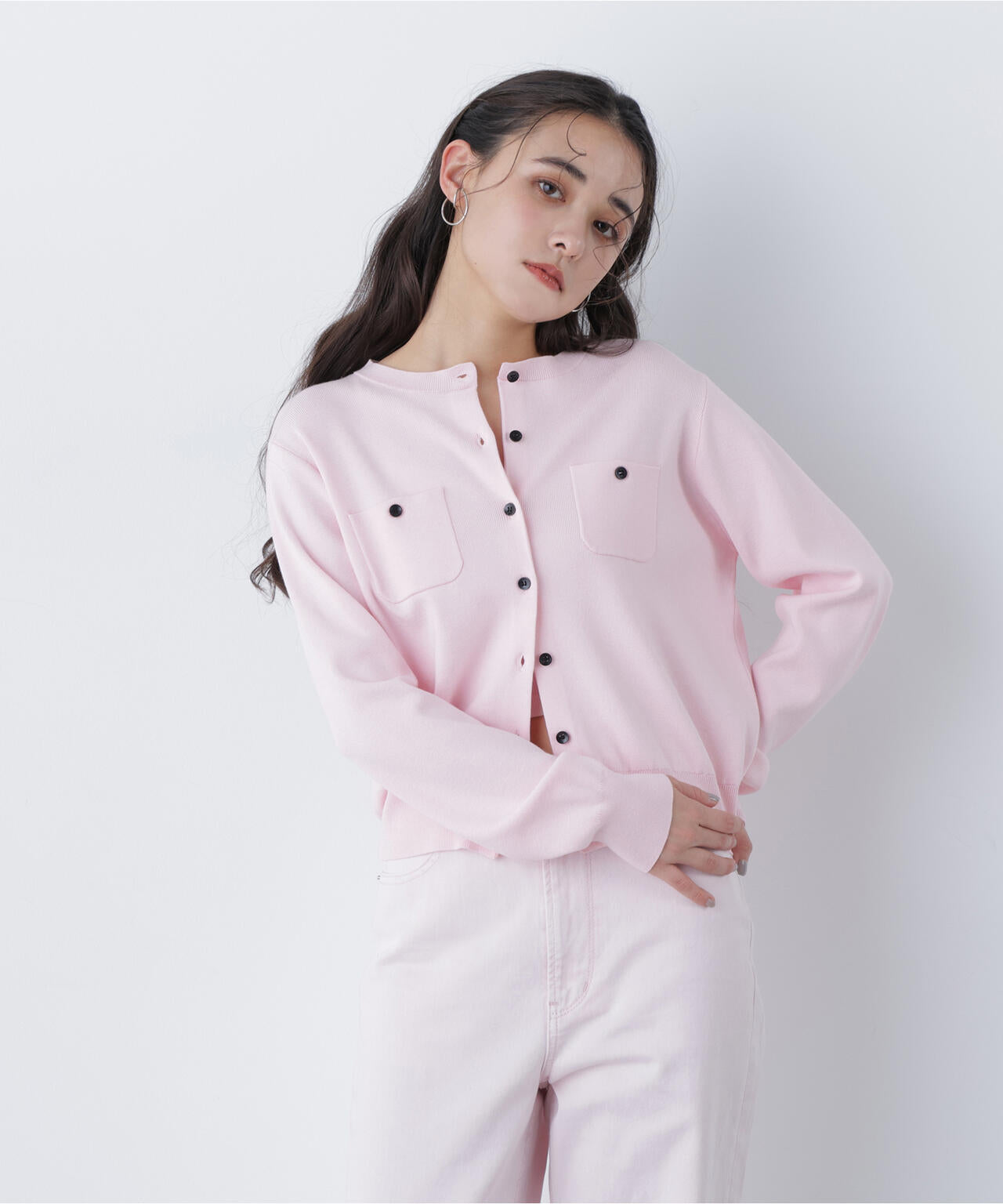 <CLASSY.掲載>ベーシックポケットカーディガン