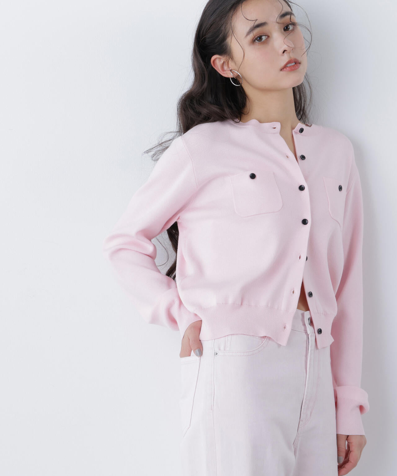 <CLASSY.掲載>ベーシックポケットカーディガン