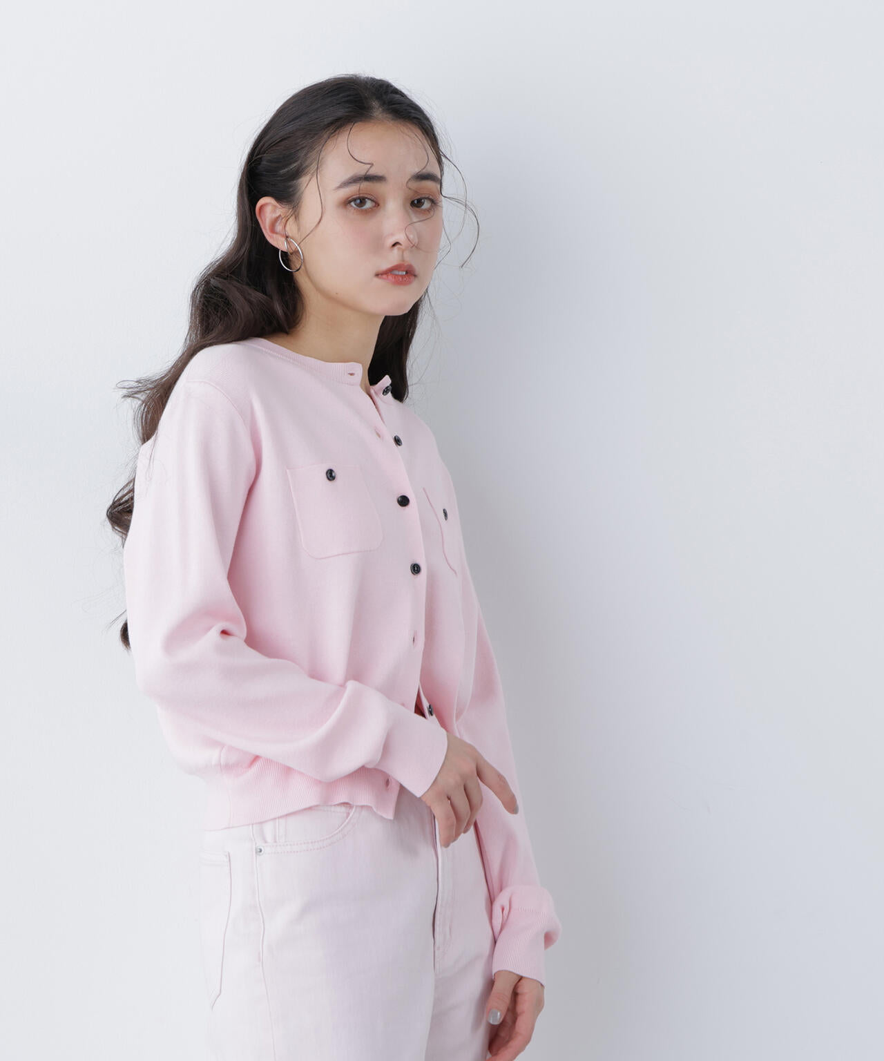 <CLASSY.掲載>ベーシックポケットカーディガン