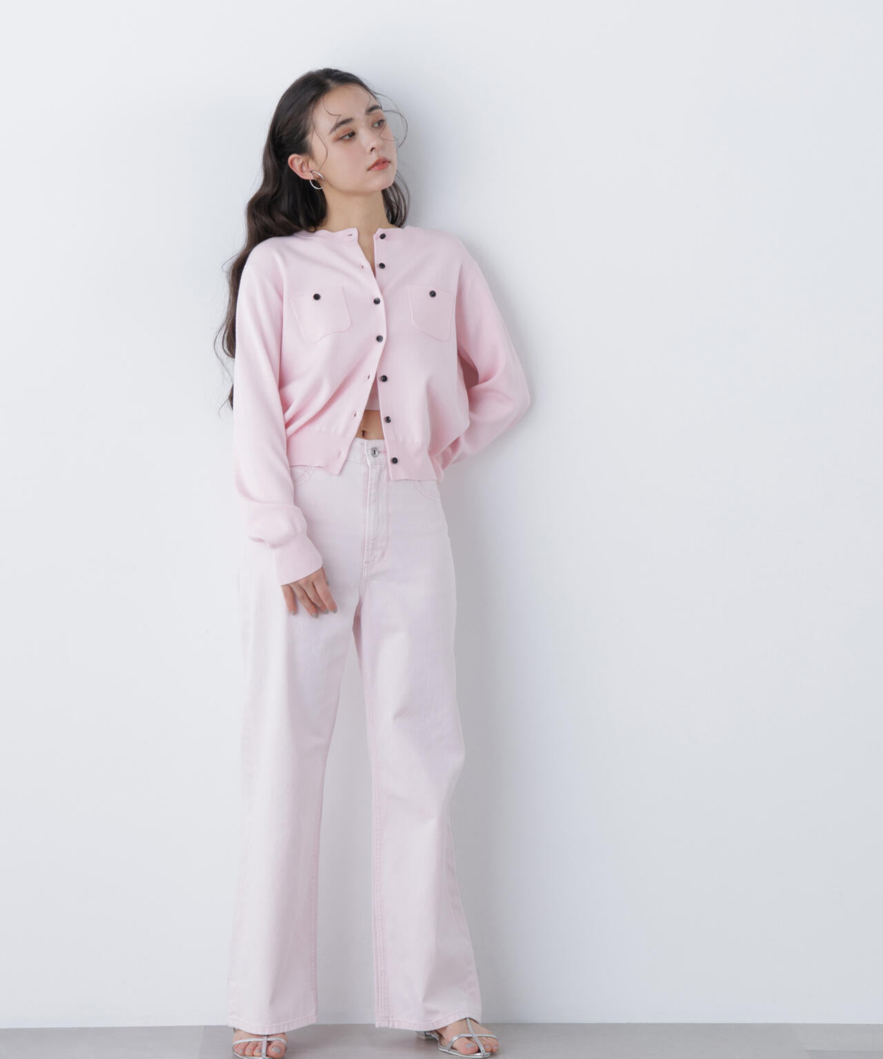 【銀座インズ・mix.tokyo 限定カラー:レッド】ベーシックポケットカーディガン