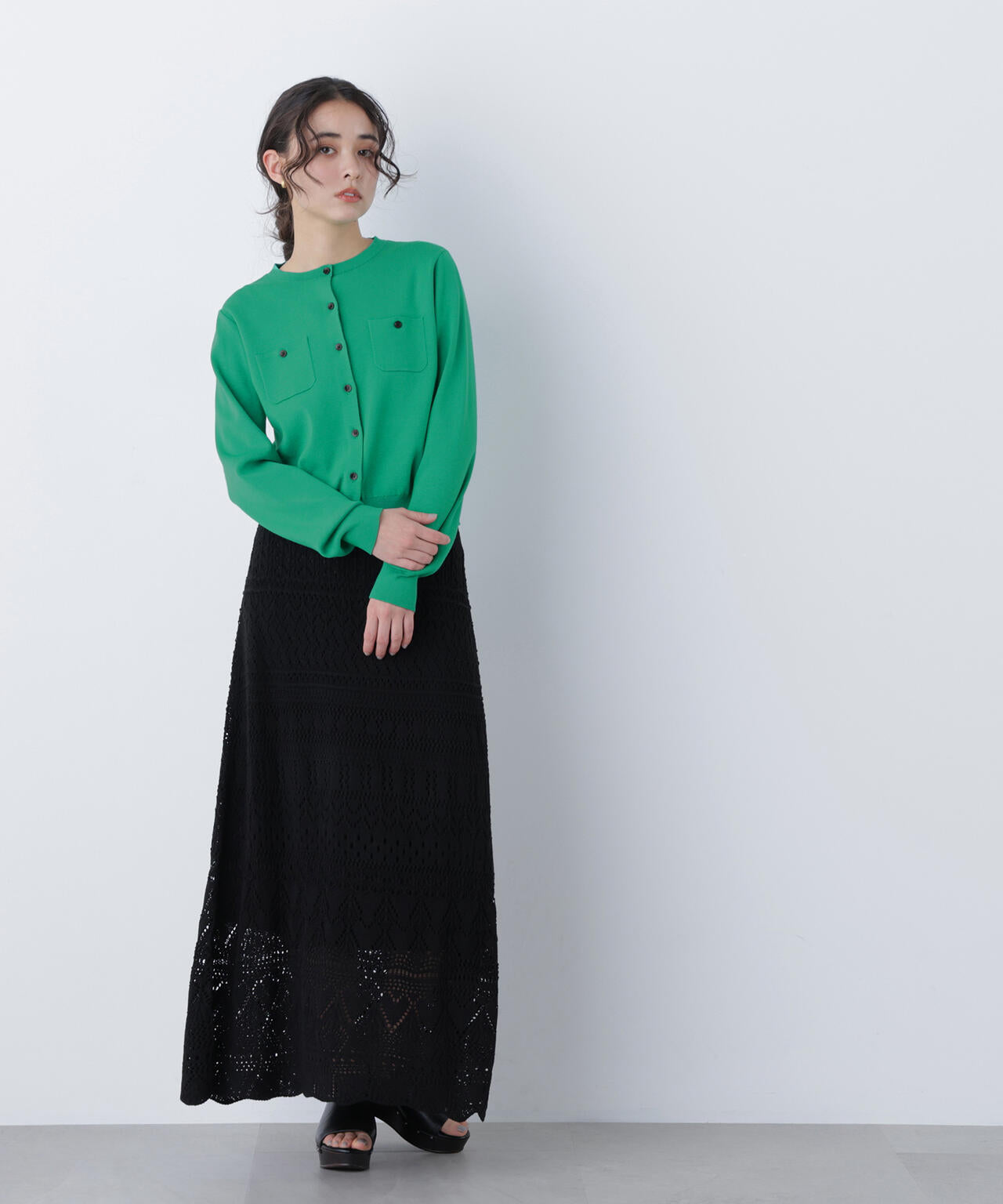 【銀座インズ・mix.tokyo 限定カラー:レッド】ベーシックポケットカーディガン