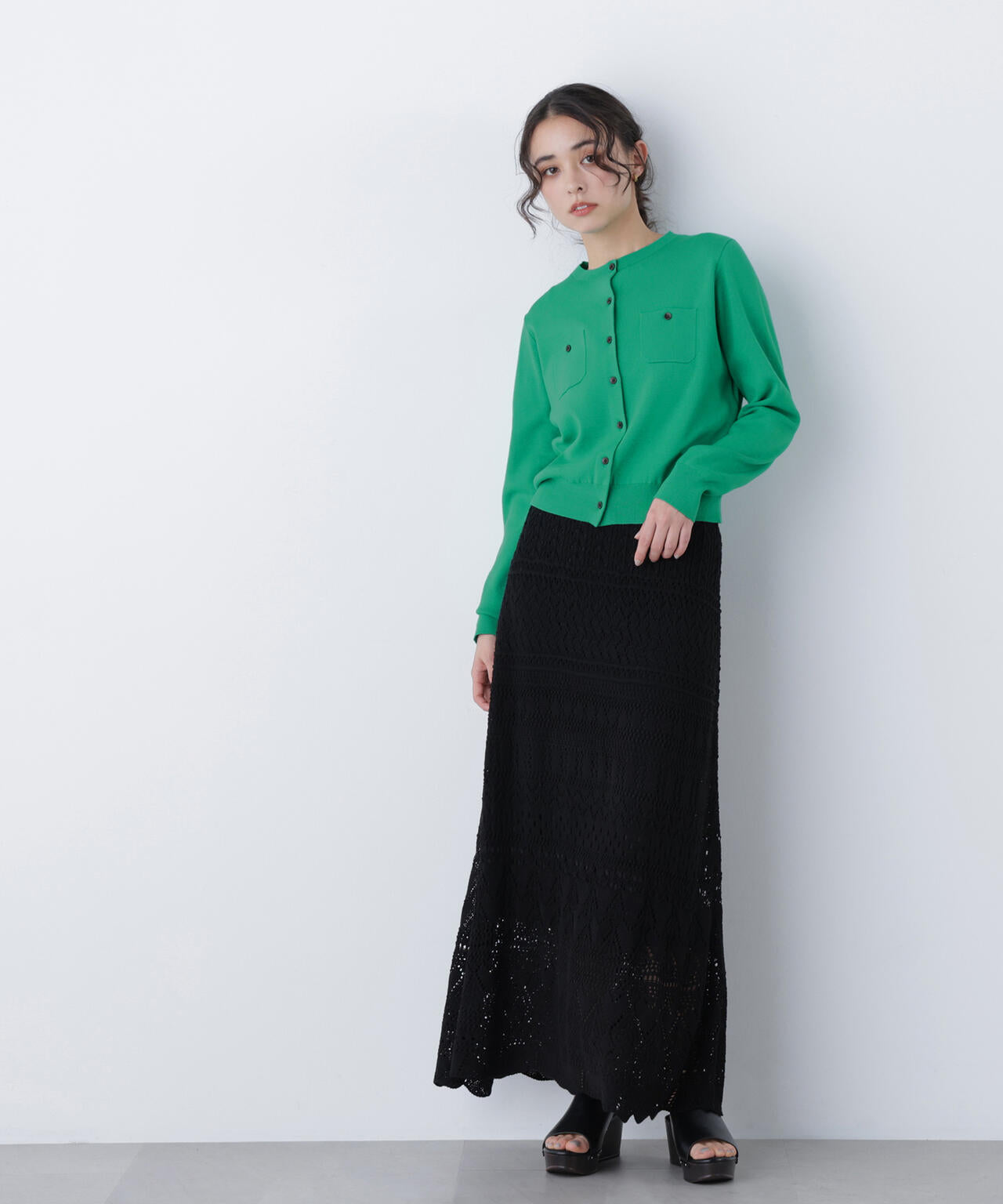 【銀座インズ・mix.tokyo 限定カラー:レッド】ベーシックポケットカーディガン