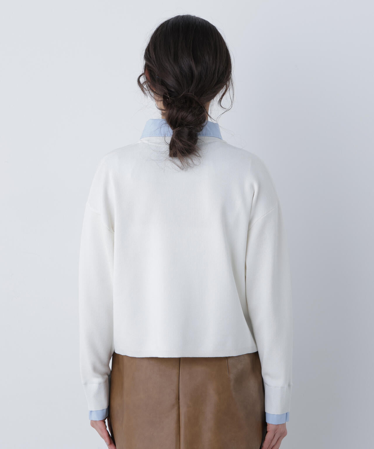 シャツレイヤードニット