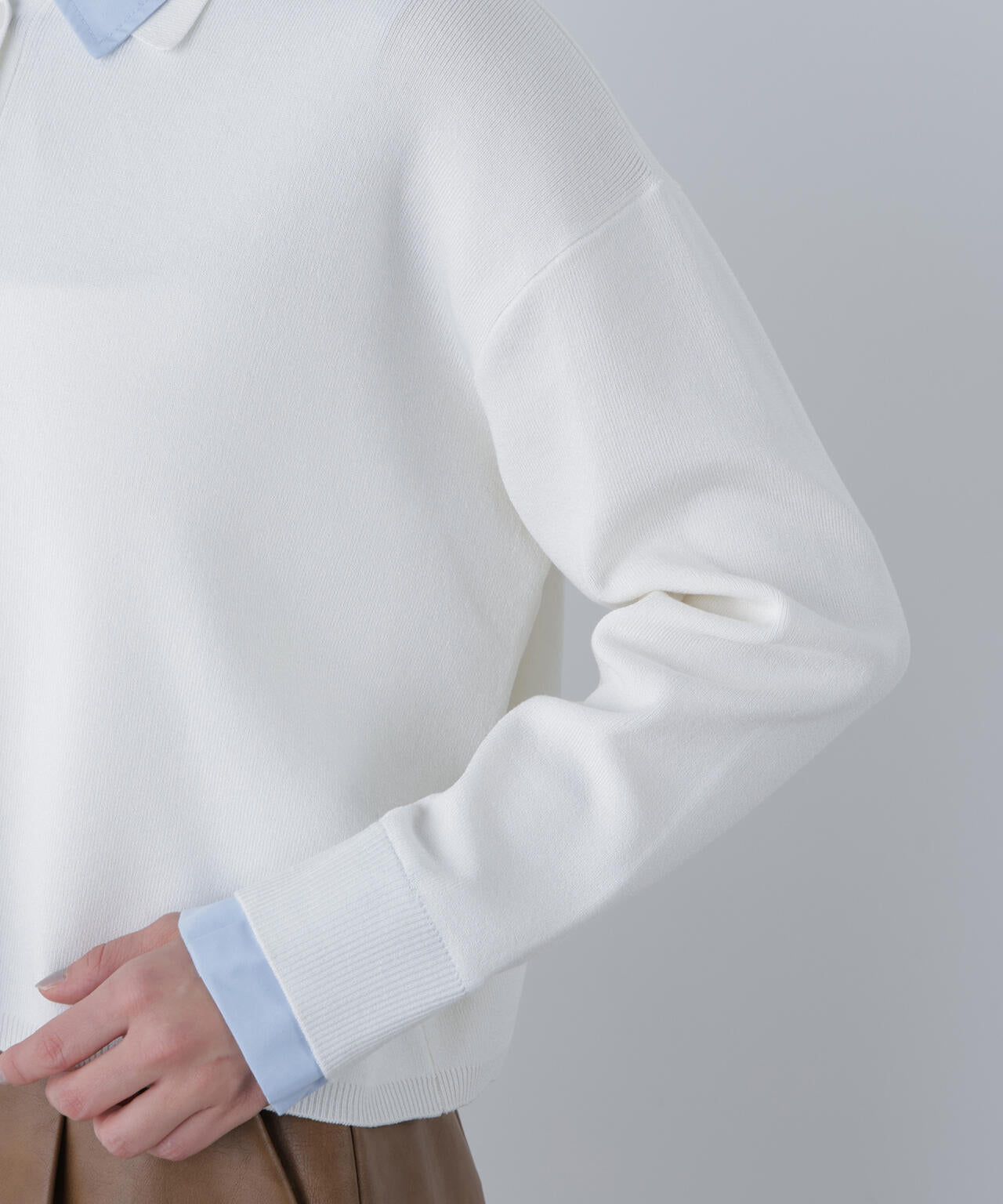 シャツレイヤードニット