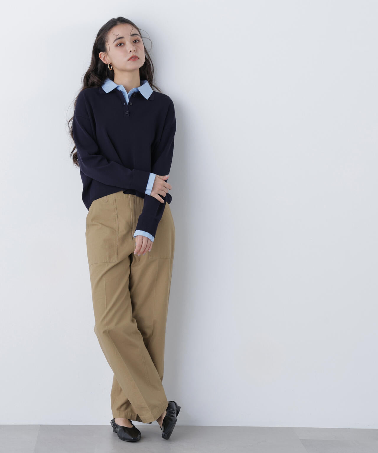 シャツレイヤードニット