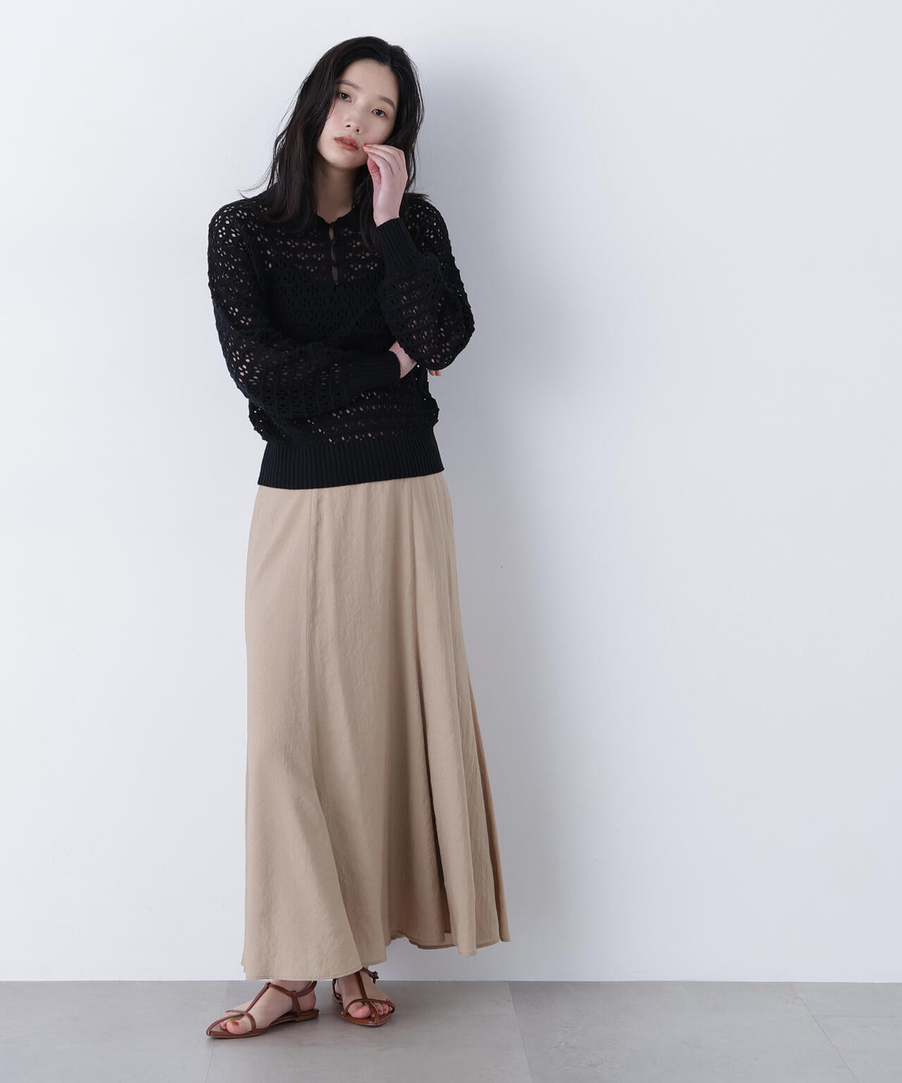 透かし編みポロニット