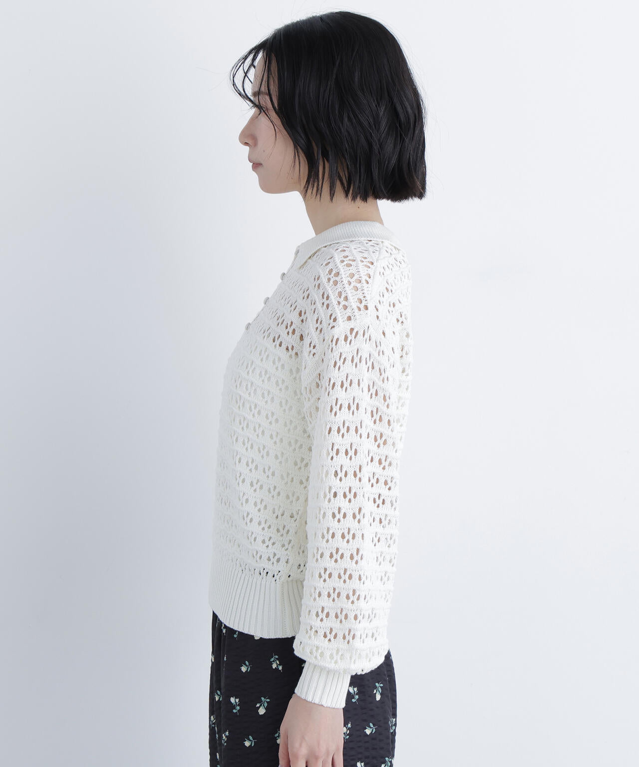 透かし編みポロニット