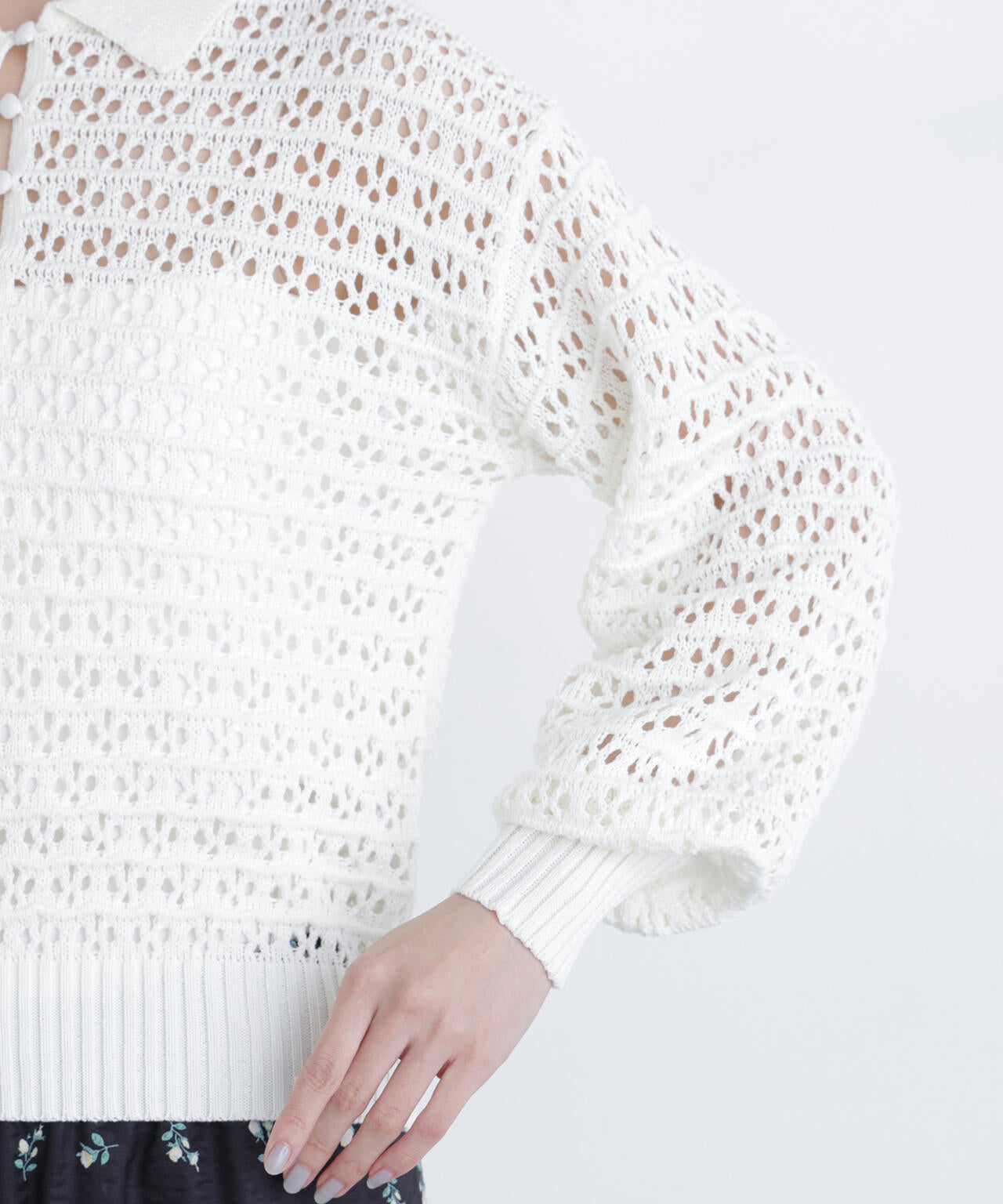 透かし編みポロニット