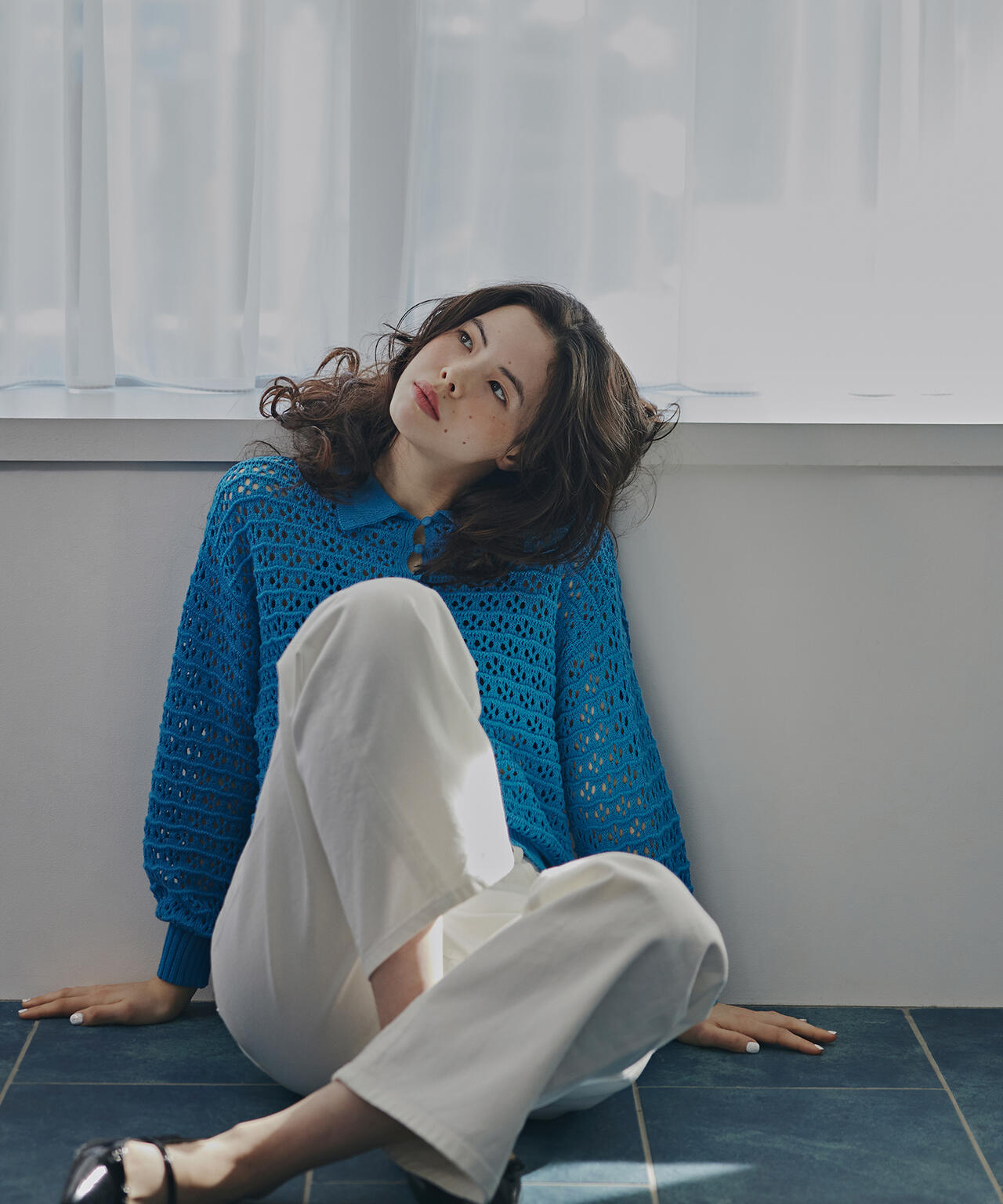 透かし編みポロニット