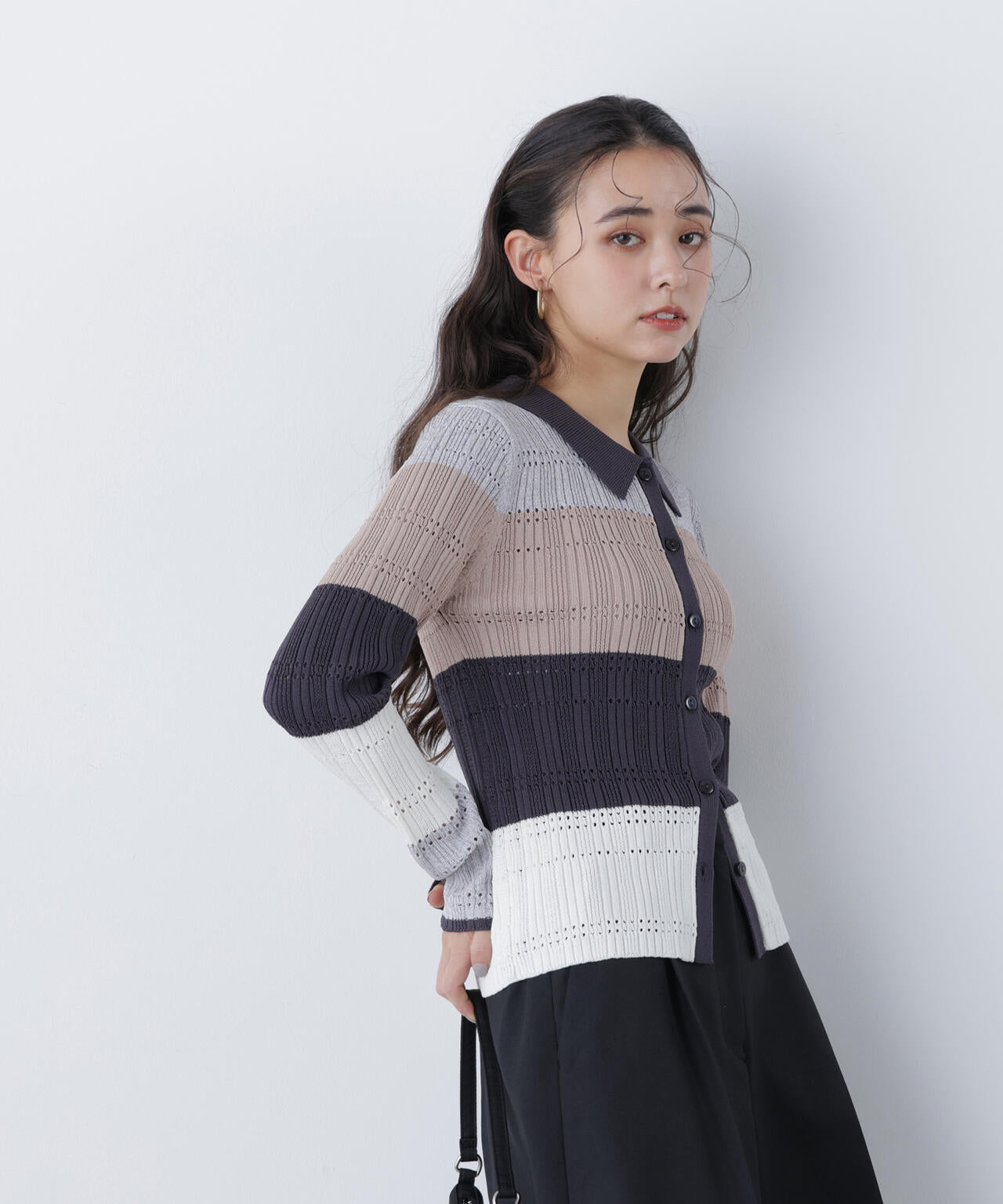 マルチカラーニットカーディガン