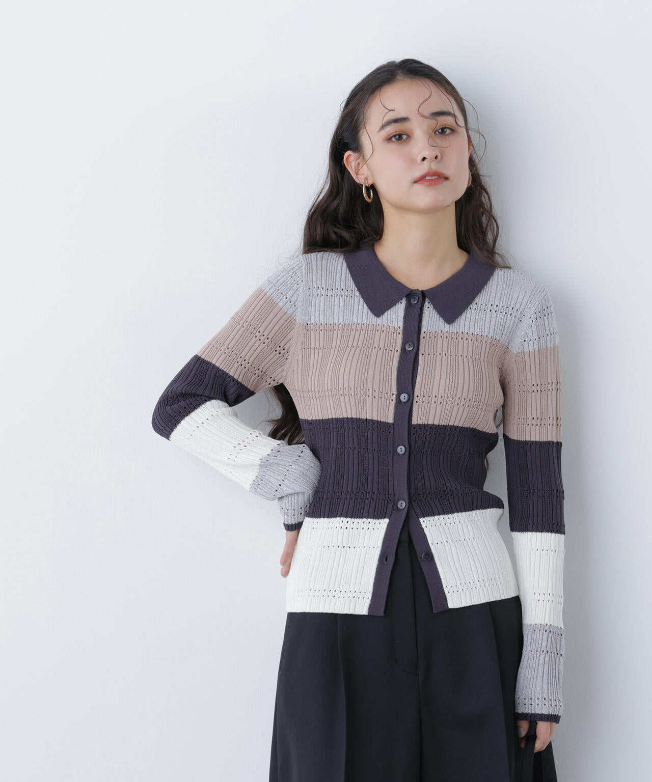 マルチカラーニットカーディガン