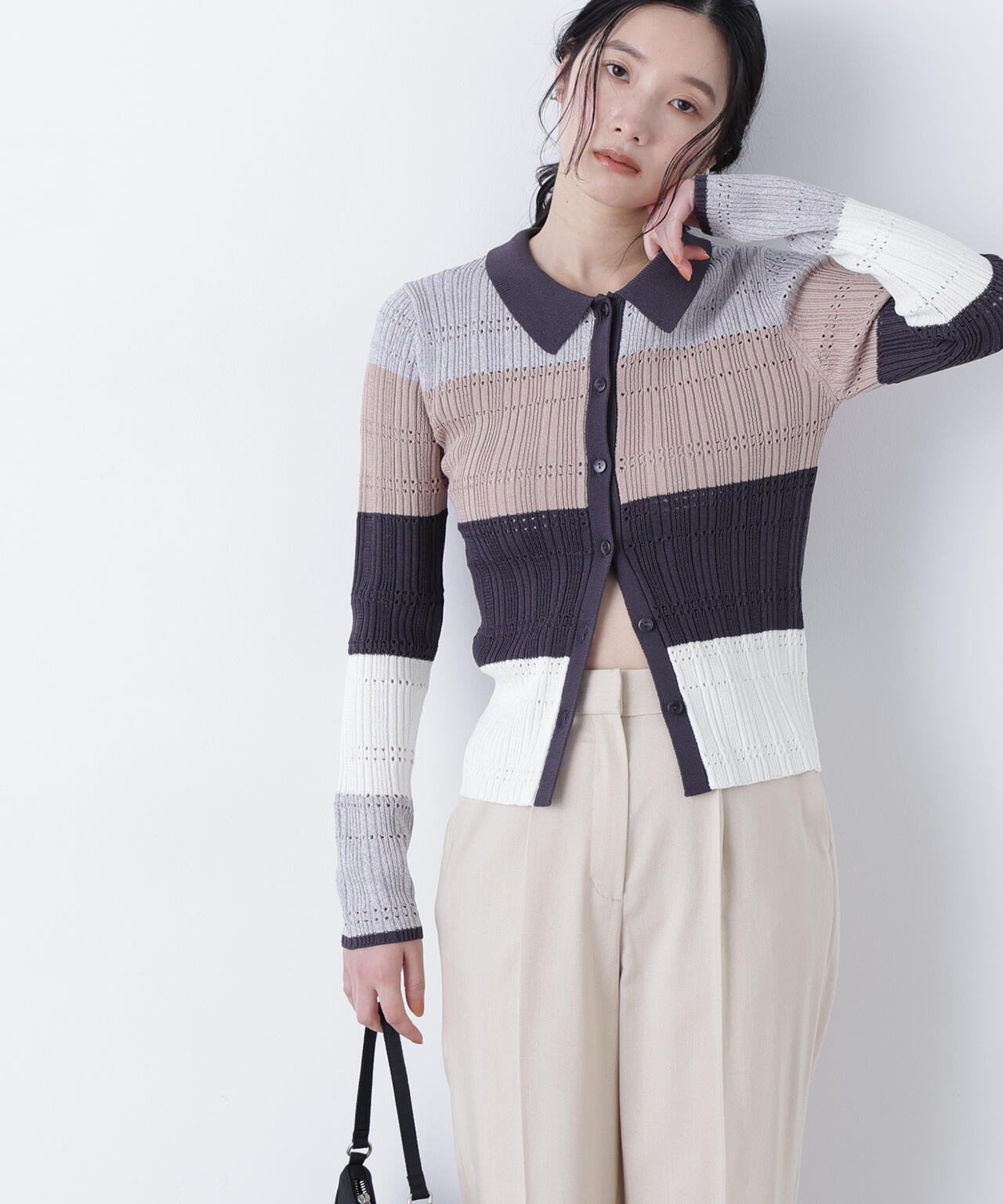マルチカラーニットカーディガン