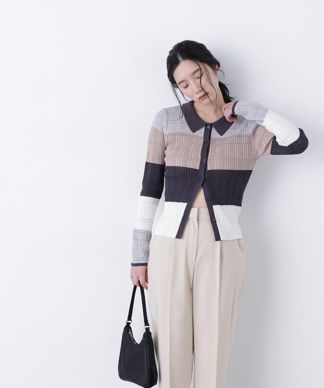 マルチカラーニットカーディガン