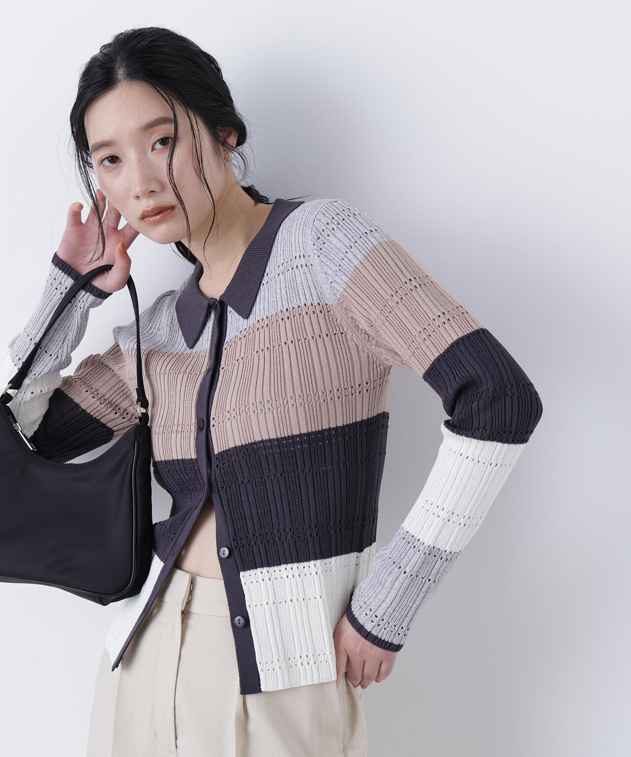 マルチカラーニットカーディガン