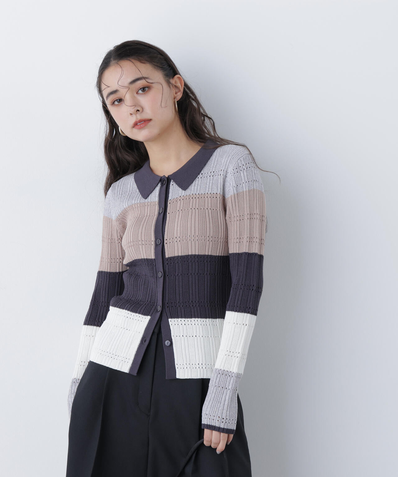 マルチカラーニットカーディガン