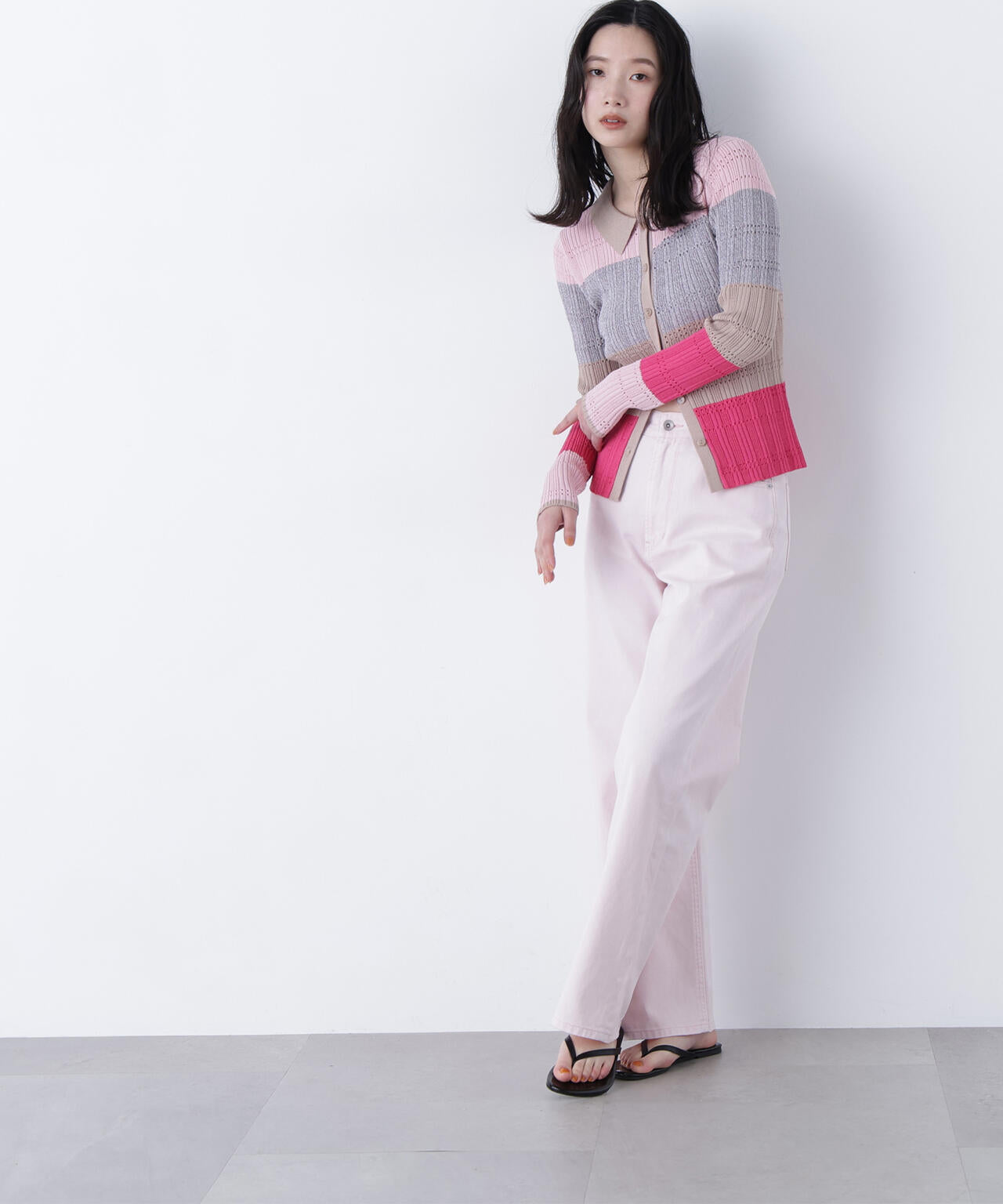 マルチカラーニットカーディガン