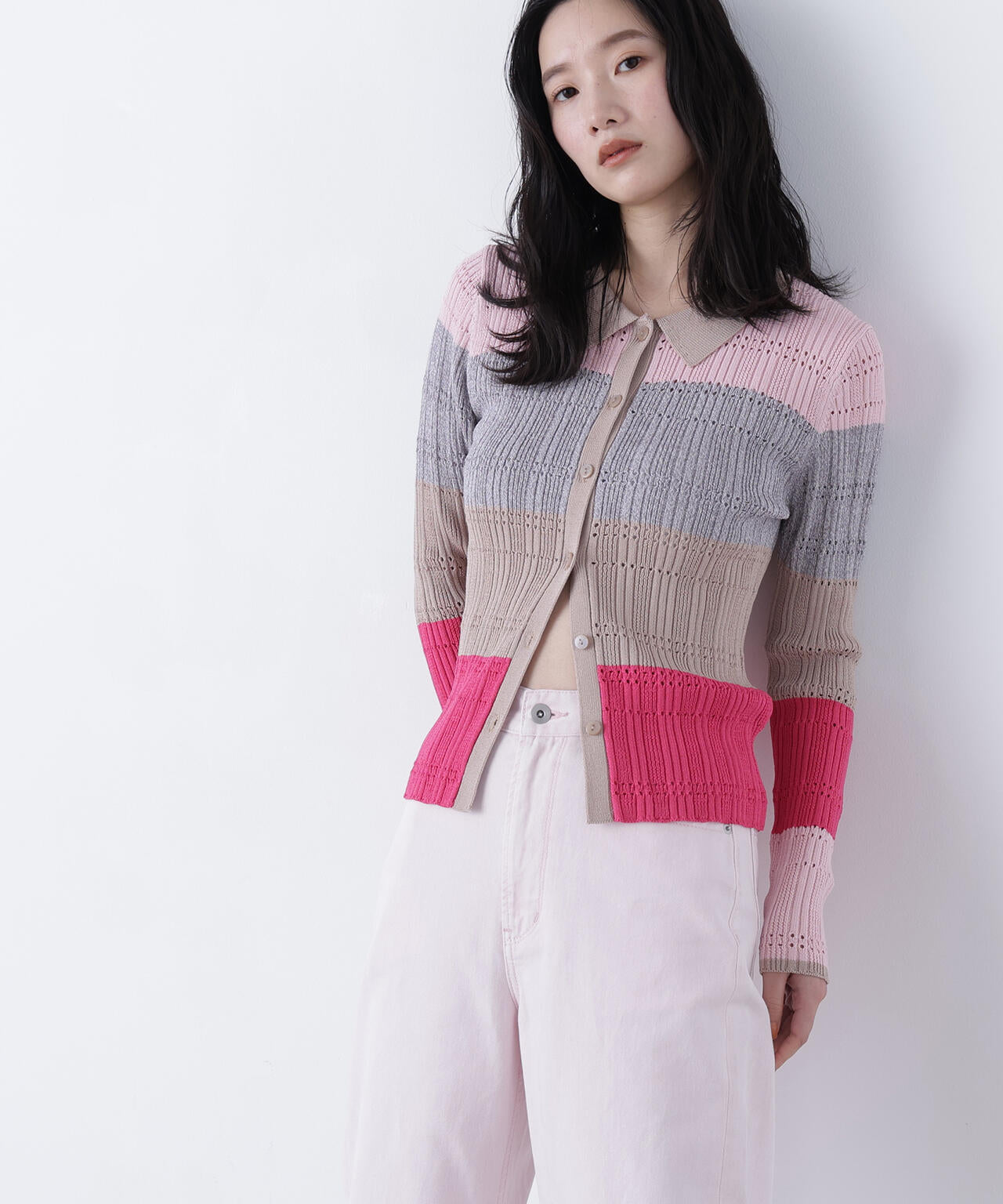 マルチカラーニットカーディガン