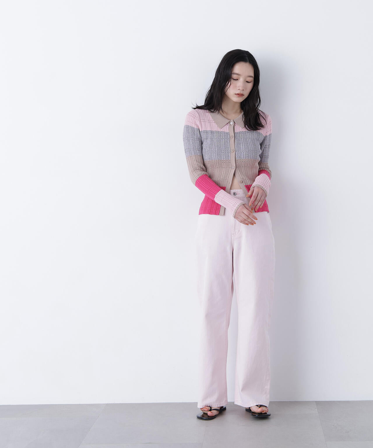 マルチカラーニットカーディガン