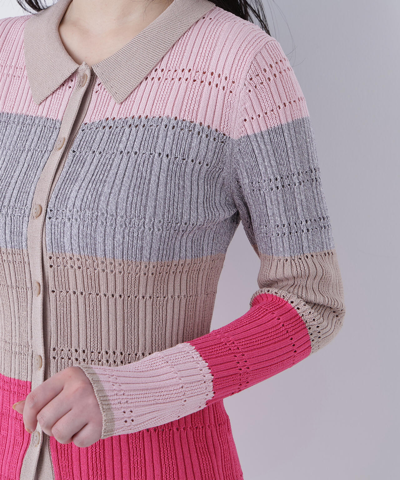 マルチカラーニットカーディガン