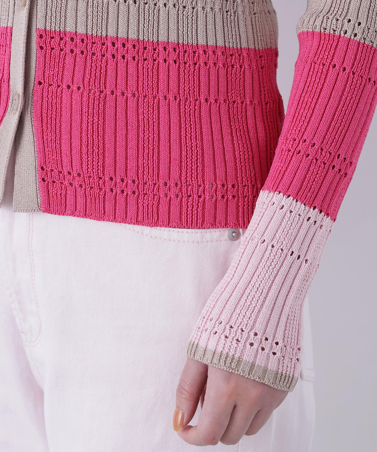 マルチカラーニットカーディガン