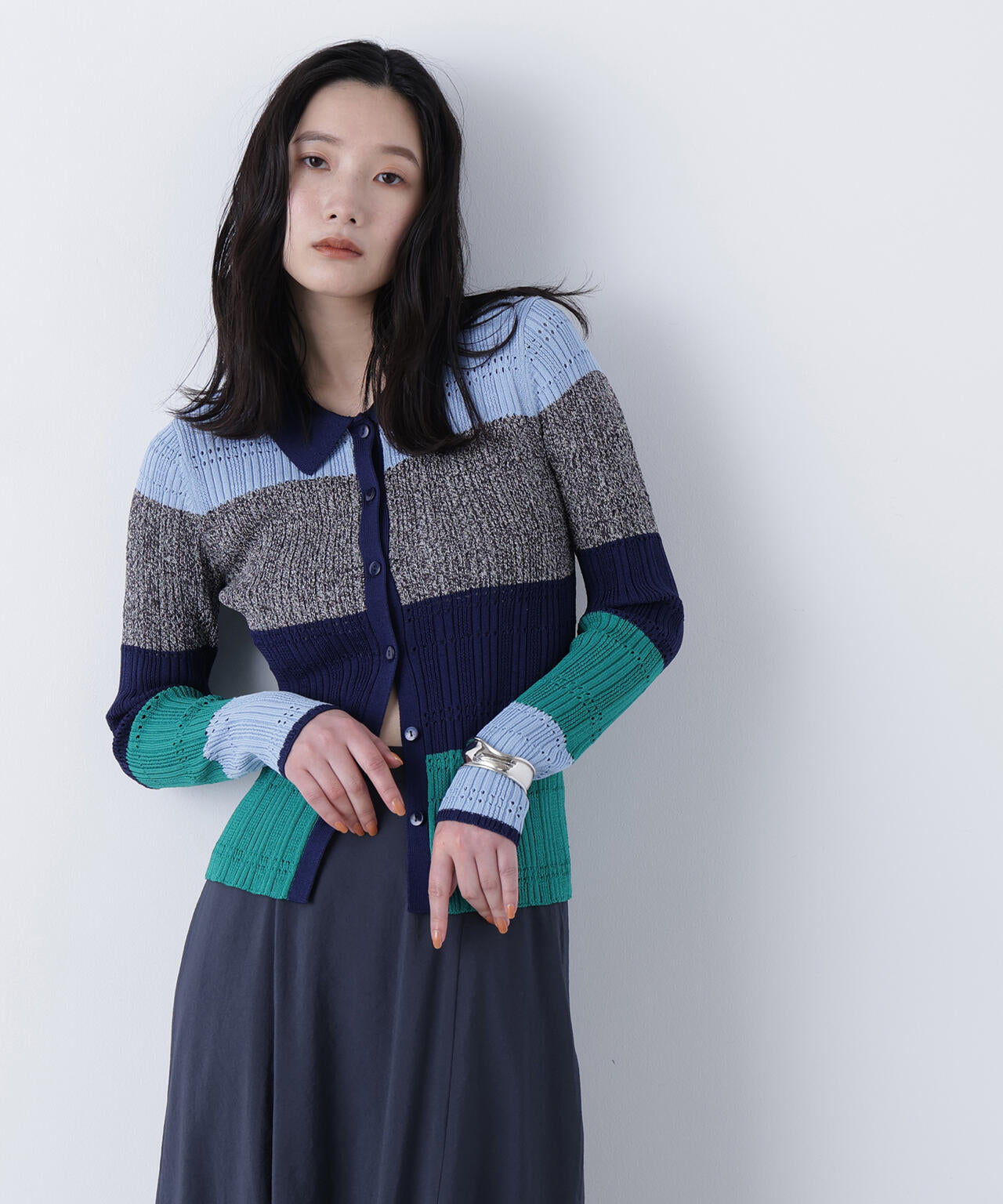 マルチカラーニットカーディガン