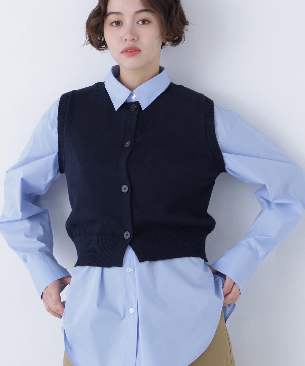 コンパクトニットベスト