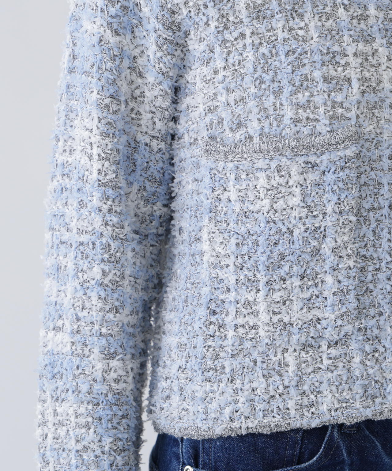 【好きを着て気分が上がる】ファンシーツイードライクニットカーデ