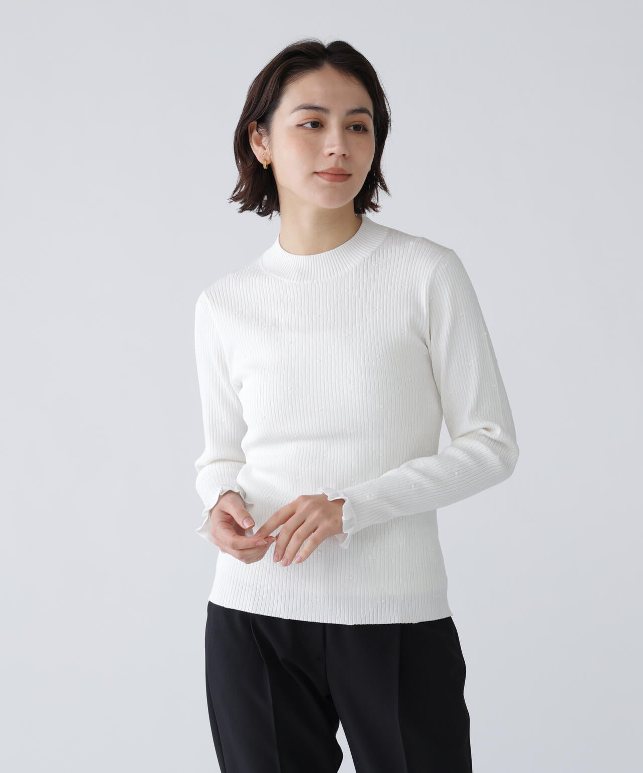 【好きを着て気分が上がる】ドットジャガードニット