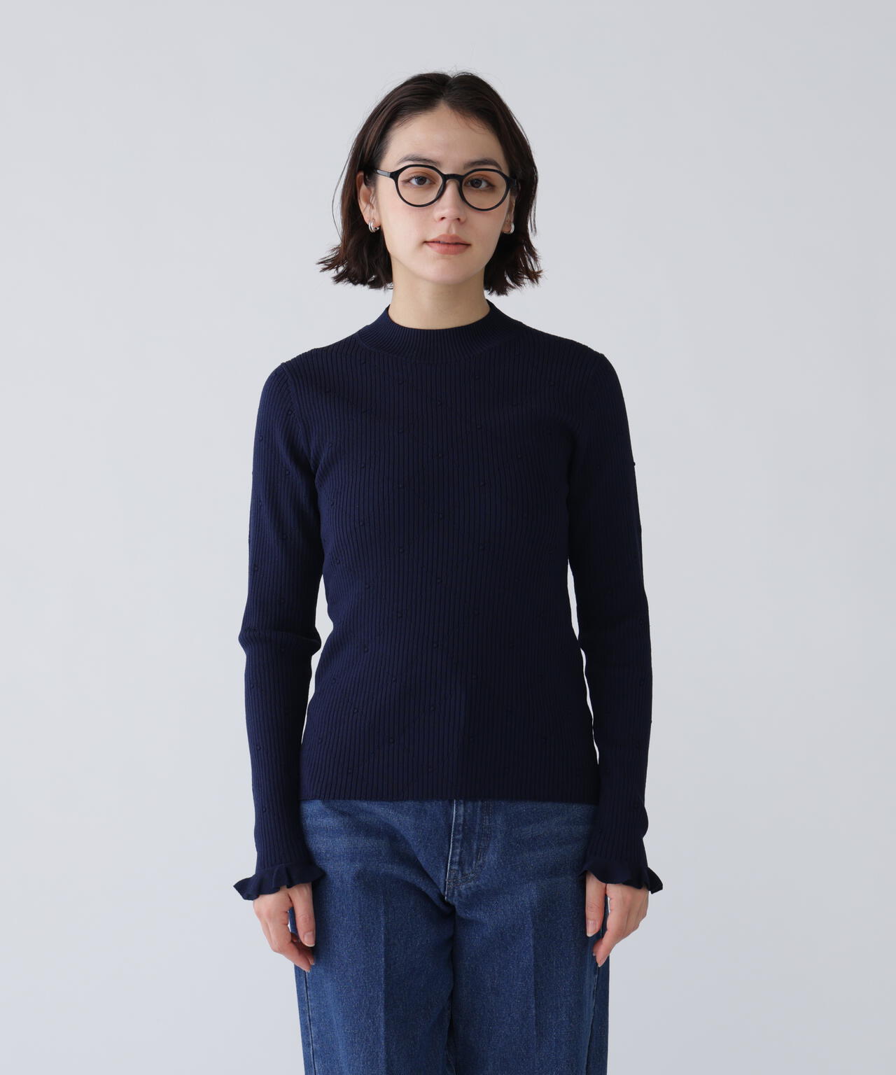 【好きを着て気分が上がる】ドットジャガードニット