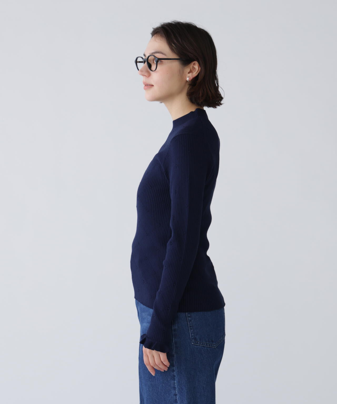 【好きを着て気分が上がる】ドットジャガードニット