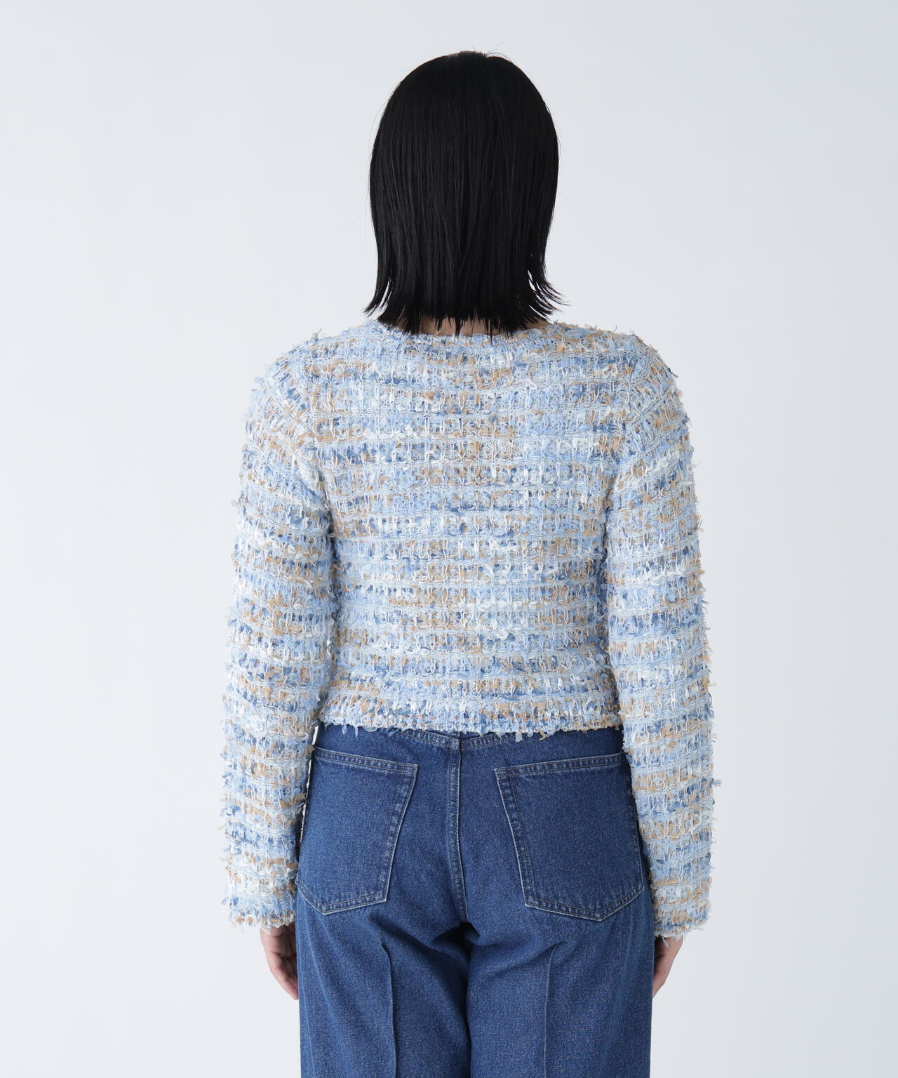 【好きを着て気分が上がる】リボンヤーンツイードライクニット