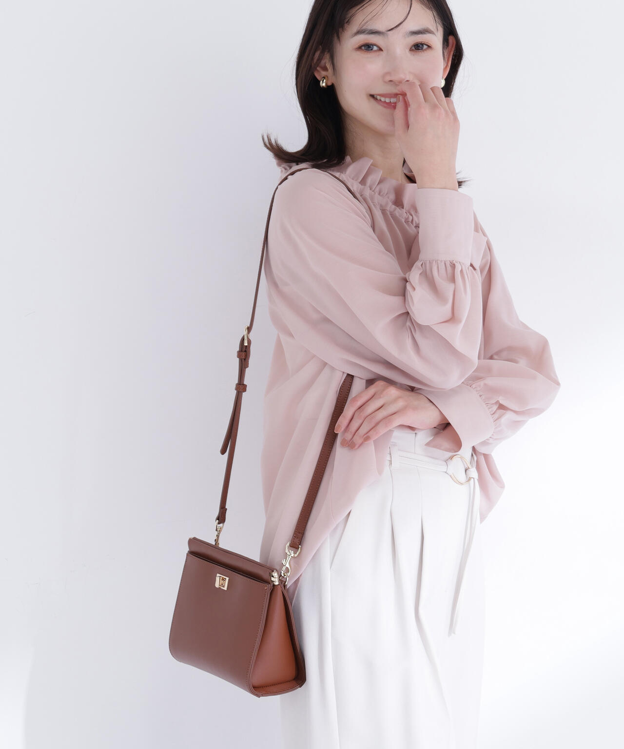 <Oggi・sweet掲載>スピンロックスクエアショルダーバッグ