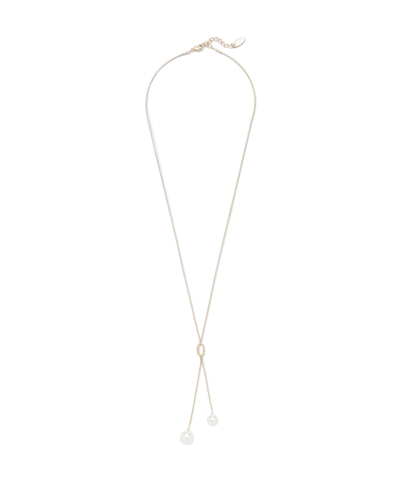 パールラリエットミディネックレス
