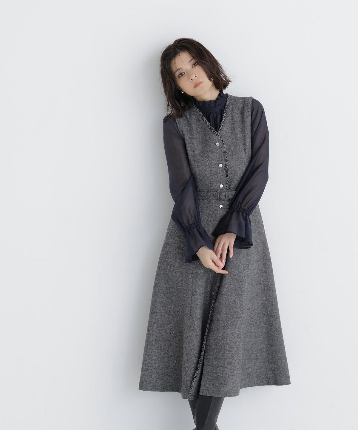 <ちょうど、いい服>“あの人、素敵” ツイーディーワンピース