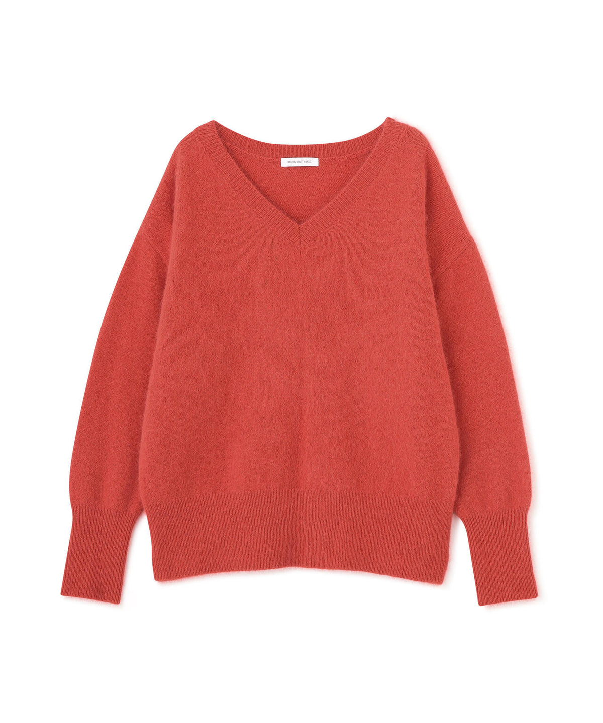 <WEB限定カラー:ピンク><ちょうど、いい服>柔らか、ほおずりフォックス混ニット