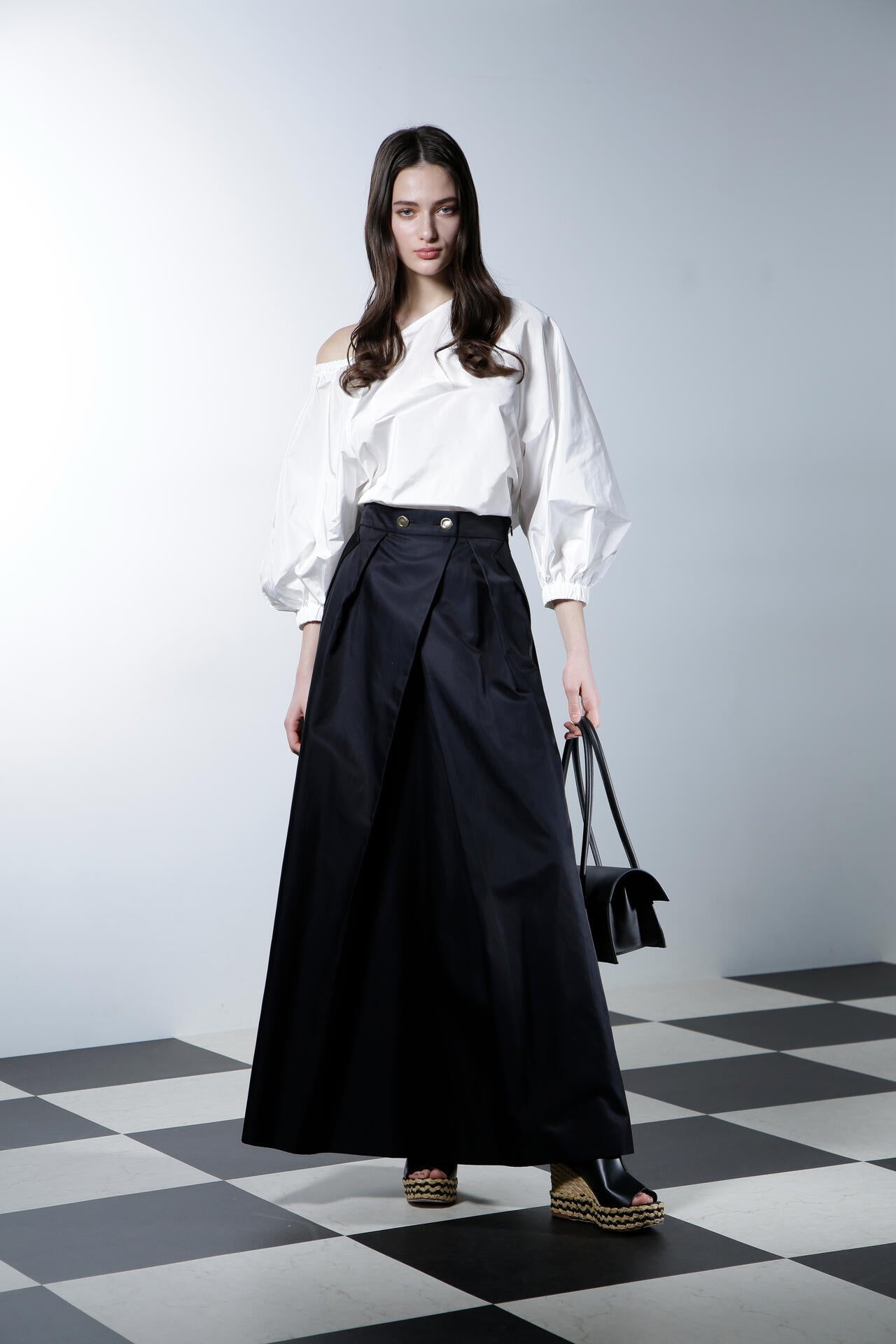 ワンショルダーバルーンブラウス_