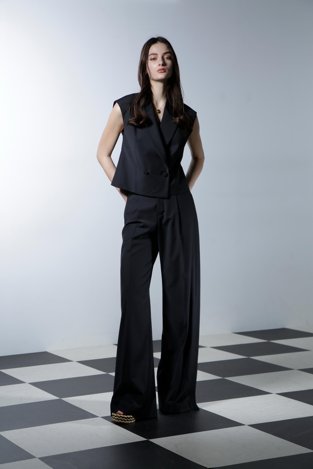 サイドラインワイドパンツ_