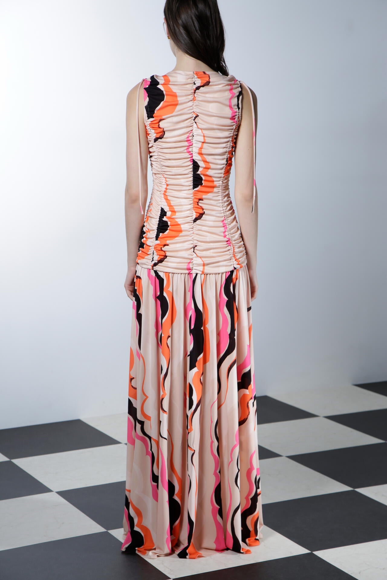 ウエーブアートパターンドレス_